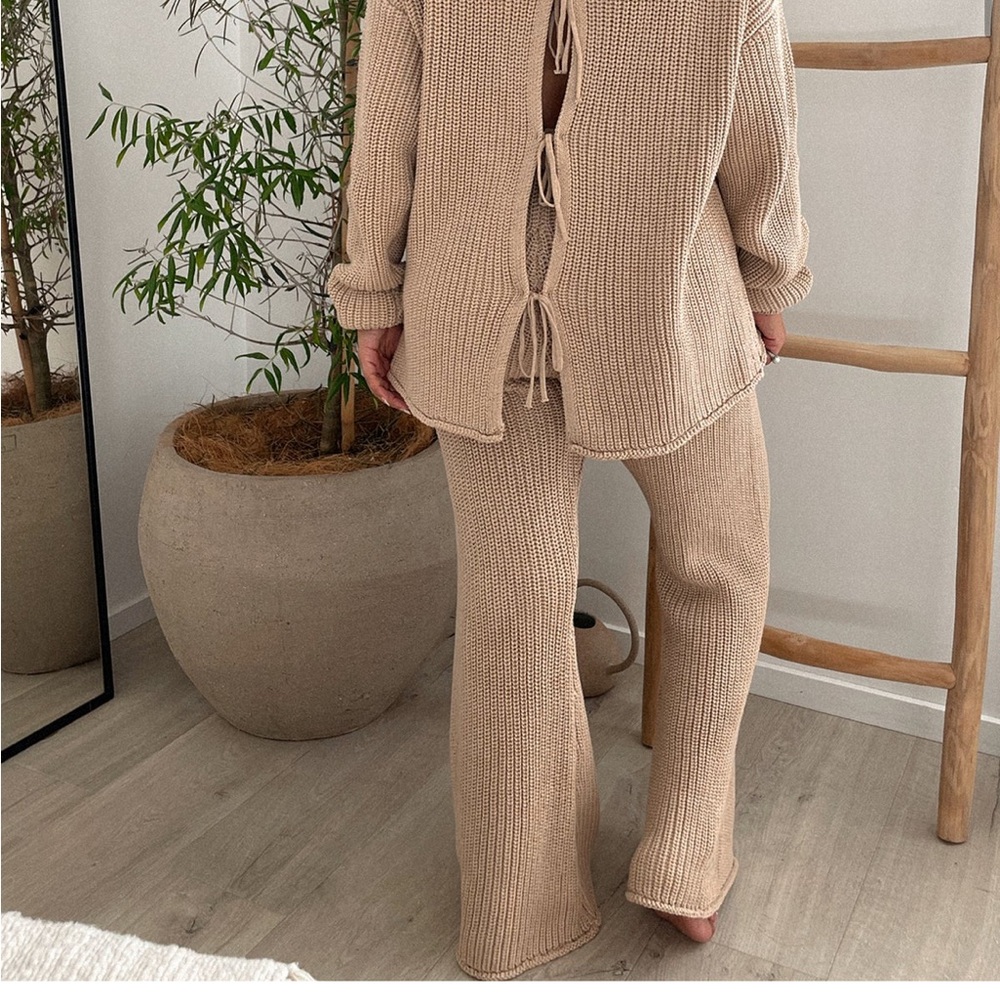 Beige Knit Set - Women Pants & Jumpsuits